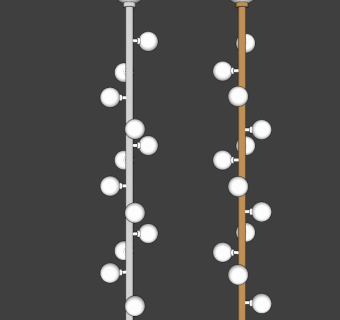 现代球形金属落地灯 多头装饰灯具组合su草图模型下载