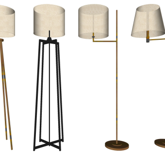 现代落地灯组合su草图模型下载