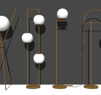 现代金属落地灯模型su草图模型下载