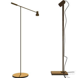 现代金属落地灯 su草图模型下载