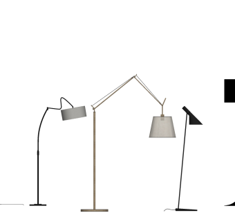 现代新中式原木落地灯组合su草图模型下载