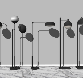 现代简约大头落地灯 装饰落地灯su草图模型下载