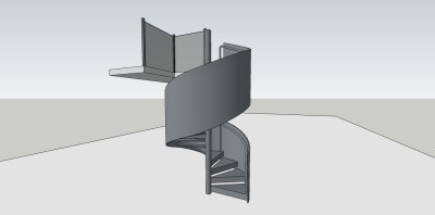 23现代风格旋转楼梯 悬臂式 铁艺 loft旋转楼梯su草图模型下载