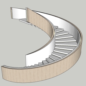 24现代风格木质灯带旋转楼梯 实木踏步楼梯 别墅楼梯 办公室楼梯LOFT旋转楼梯su草图模型下载