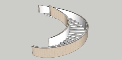 24现代风格木质灯带旋转楼梯 实木踏步楼梯 别墅楼梯 办公室楼梯LOFT旋转楼梯su草图模型下载