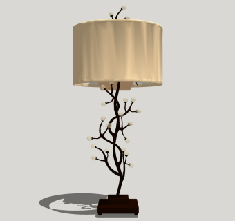 装饰台灯 多头小台灯 装饰床头灯su草图模型下载