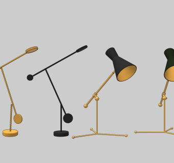 金属台灯 装饰灯组合su草图模型下载