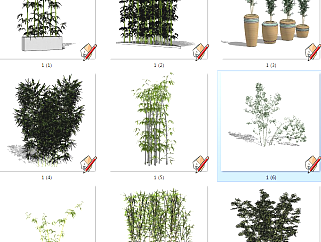 <em>现代</em>竹子植物su草图模型下载