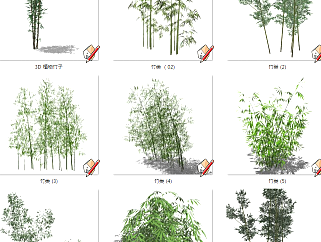 现代<em>竹子</em>植物su草图模型下载