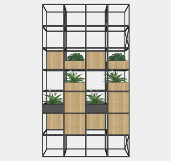 装饰植物盆栽 绿植金属花架子花槽su草图模型下载