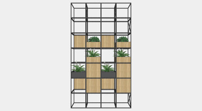 装饰植物盆栽 绿植金属花架子花槽su草图模型下载