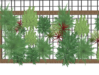 现代<em>绿植</em> 植物<em>墙</em> 装饰植物 su草图模型下载