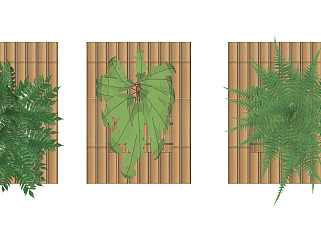 竹子植物架子 装饰植物架子 盆栽  绿植su草图模型下载