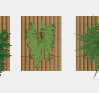 竹子植物架子 装饰植物架子 盆栽  绿植su草图模型下载
