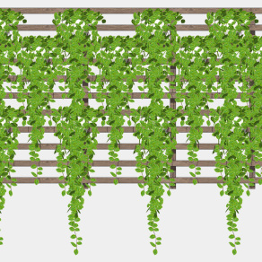 原木植物架子 装饰植物架子 盆栽  藤蔓 绿植墙su草图模型下载