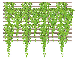 原木植物架子 装饰植物架子 盆栽  藤蔓 绿植墙su草图模型下载