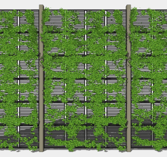 藤蔓 绿植墙su草图模型下载