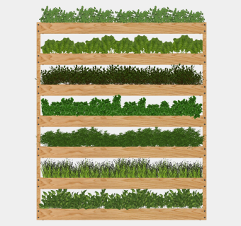 原木植物架子 装饰植物架子  盆栽，花槽su草图模型下载
