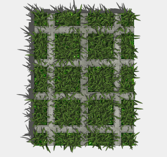 装饰植物 绿植墙 金属植物架子组合 su草图模型下载