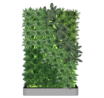 装饰植物 绿植墙组合 su草图模型下载