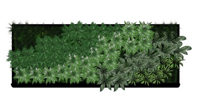 装饰植物 绿植墙组合 su草图模型下载