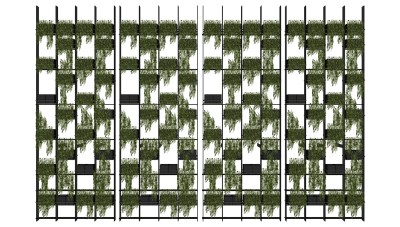 绿植墙 金属装饰架子 组合 su草图模型下载