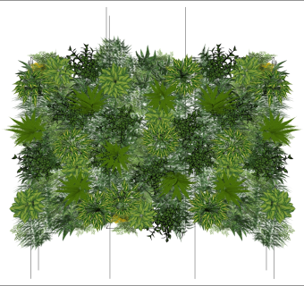装饰植物 绿植墙 组合   su草图模型下载