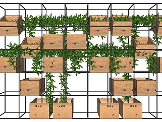 装饰植物 <em>绿植</em>墙 金属植物架子，花架su草图模型下载