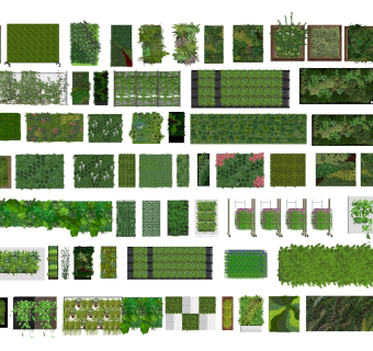 植物墙 花架 su草图模型下载
