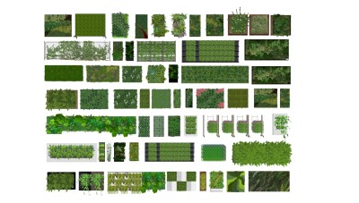 植物墙 花架 su草图模型下载