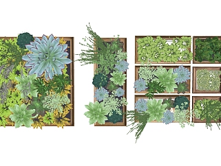 <em>植物</em> 装饰<em>植物</em> 绿植墙，挂饰su草图模型下载