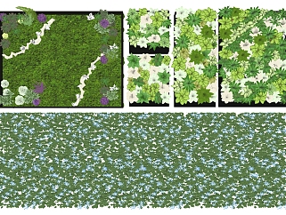装饰植物 <em>绿植墙</em> 景观植物墙花墙su草图模型下载