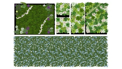 装饰植物 绿植墙 景观植物墙花墙su草图模型下载