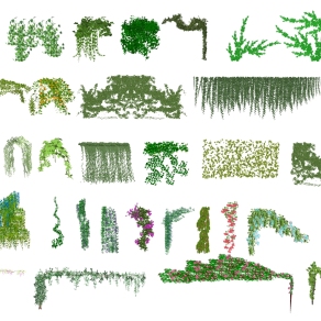绿植墙 藤本植物 垂直绿化 藤条，藤蔓su草图模型下载