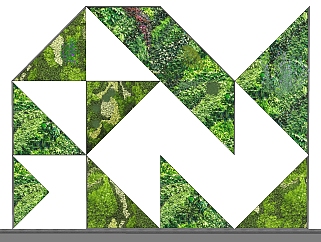 绿植墙 装饰异形植物墙饰su草图模型下载