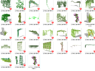 绿植墙 装饰植物藤蔓  su草图模型下载
