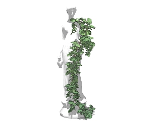 人物植物 绿植 藤蔓 植物 雕塑su草图模型下载