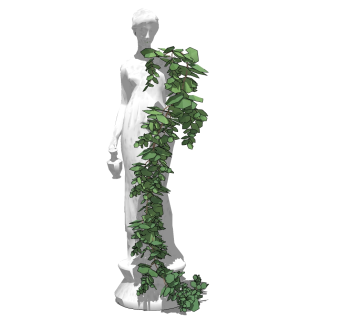 人物植物 绿植 藤蔓 植物 雕塑su草图模型下载