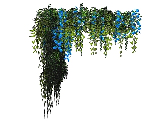 绿植墙 装饰植物藤蔓 su草图模型下载