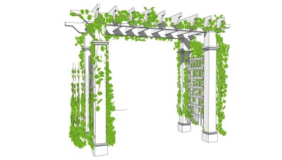 金属架子 爬山虎 绿植植物 装饰植物 su草图模型下载