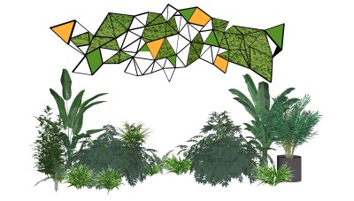 绿植装饰植物 盆栽 su草图模型下载