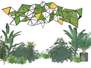绿植装饰植物 盆栽 su草图模型下载