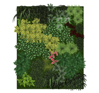 绿植景观墙   su草图模型下载