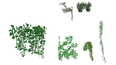 藤蔓 绿植 绿植墙组合su草图模型下载