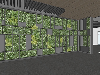绿植景观装饰植物墙 <em>藤蔓</em>组合su草图模型下载