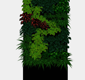 绿植装饰景观植物 绿植墙 su草图模型下载
