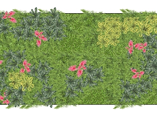 绿植装饰景观植物su草图模型下载