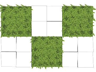 装饰景观植物 绿植墙  花架绿植植物 su草图模型下载