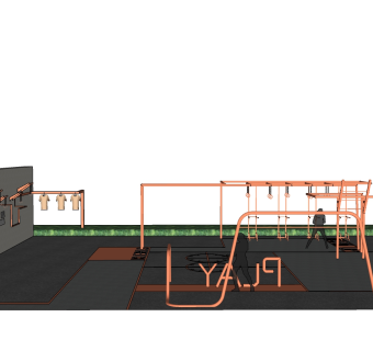 室外户外广场运动器材 su草图模型下载