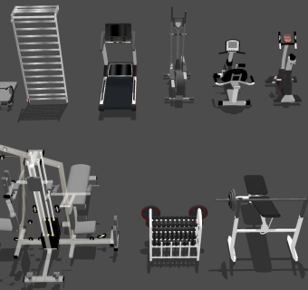 简约体育器材 su草图模型下载